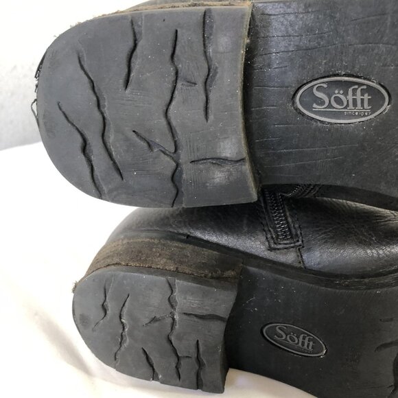 Sofft Boots Womens Size 7.5 Brown Knee High Leather Back Lace Zip Riding Tall - Picture 12 of 16